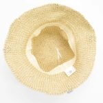 Nomad Sari Beige & Blue Flowers Design Floppy Straw Sun Hat - Image 7