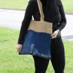 Ancient Wisdom Pure Soft Jute & Cotton Mesh Bag – Denim Blue - Image 3