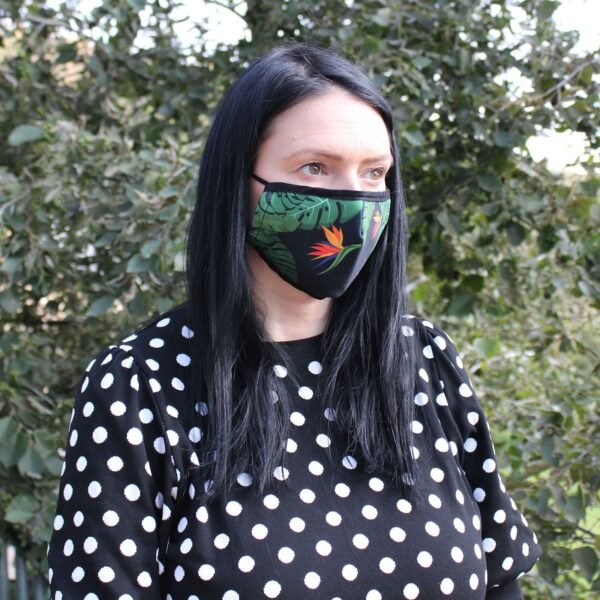 Ancient Wisdom Adult Reusable Fashion Face Covering – Green Jungle Design