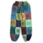 Nomad Sari Block Print Designs Green Tones Mushroom Pants (L/XL) - Image 2
