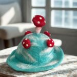 Ancient Wisdom Lost in a Sky Blue Felted Mushroom Hat - Image 2