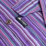 Nomad Sari Men’s Black & Purple Stripe Design Grandad Shirt (XL) - Image 3