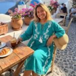 Nomad Sari On The Med Collection Turquoise with Embroidery & Tassel Dress (L-XL)