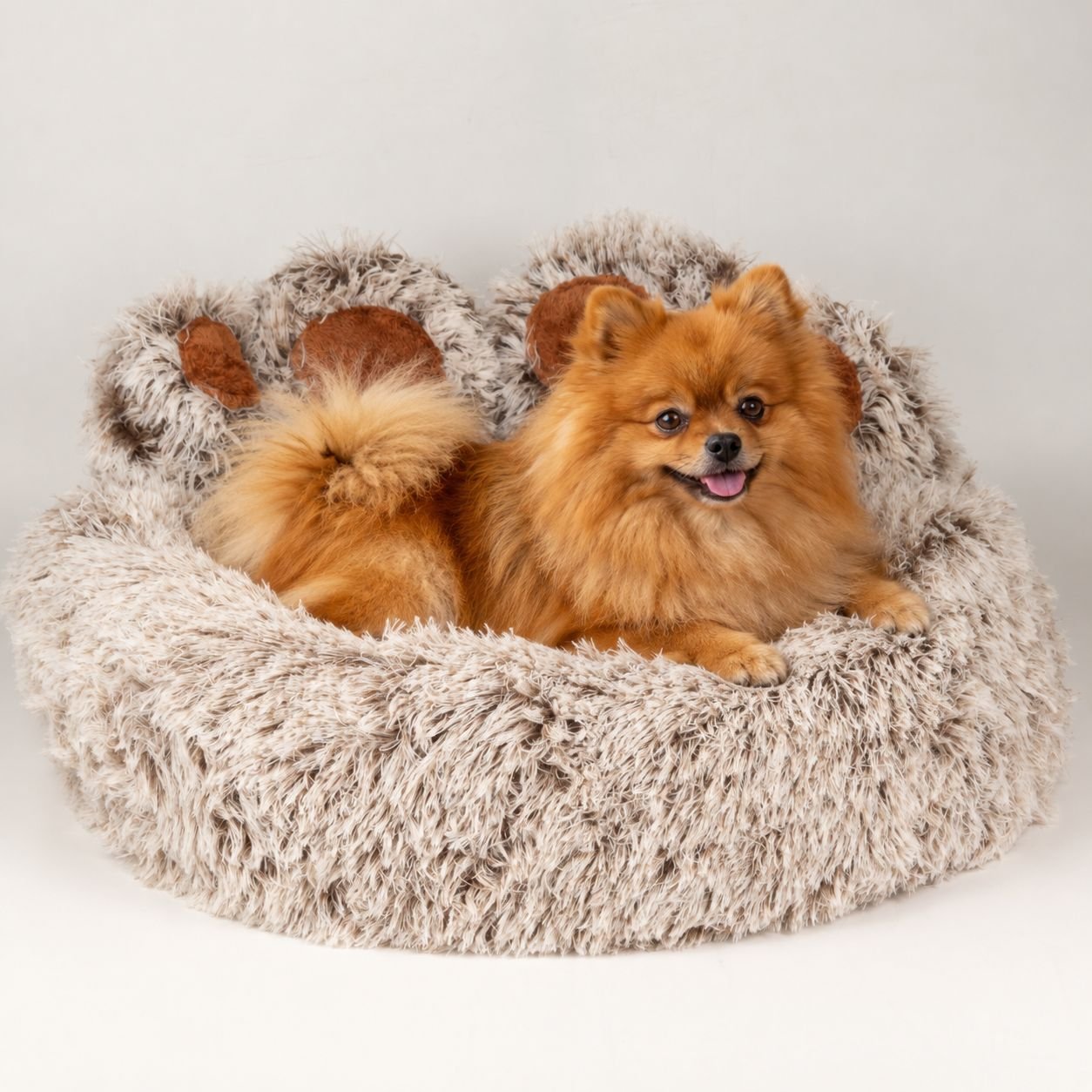 bG9jYWw6Ly9tZWRpYS8xTS9KQy82MFIzMEMxSjZSVktKQzFNLzJlMzcwYzRjLnBuZw.jpg PAW Medium Big Paw Shaped Shaggy Plush Pet Bed (60cm) - Image 1