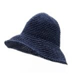 Nomad Sari Plain Navy Blue Floppy Straw Sun Hat