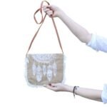 Ancient Wisdom Mandela Print Soft Jute Fab Fringe Bag - Image 3