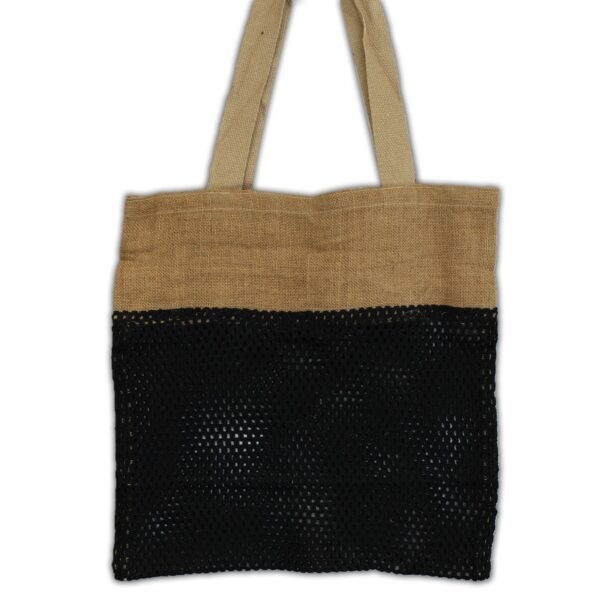 Ancient Wisdom Pure Soft Jute & Cotton Mesh Bag - Black