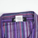 Nomad Sari Men’s Black & Purple Stripe Design Grandad Shirt (XL) - Image 10