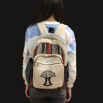 Ancient Wisdom Hemp & Cotton Bohdi Tree Design Large Backpack - Image 3