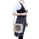 Ancient Wisdom Mandela Print Soft Jute Fab Fringe Bag - Image 2