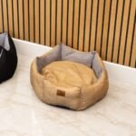 PAW Medium Royal Crown Sand & Grey Pet Bed (50 × 50 × 26cm) - Image 2