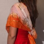 Nomad Sari Coral & Gold Summer Turtle Print Scarf (180 x 50cm) - Image 2