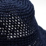 Nomad Sari Plain Navy Blue Floppy Straw Sun Hat - Image 6