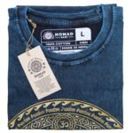 Nomad Sari Unisex Stonewashed Blue Hamsa Cotton T-Shirt (Large) - Image 2