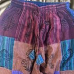 Nomad Sari Block Print Designs Purple Tones Mushroom Pants (S/M) - Image 4