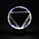 Ancient Wisdom Aquamarine & Selenite Gemstone Halo Lamp - Water - Image 4