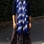 Ancient Wisdom Indigo Stripes Design Boho Java Art Stole/Scarf (62 x 200cm) - Image 2