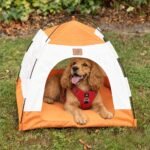 PAW Beige & Orange Pet Bed Tent (58 × 58 × 48cm)