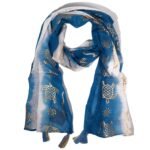 Nomad Sari Sea Blue Summer Turtle Print Scarf (180 x 50cm)