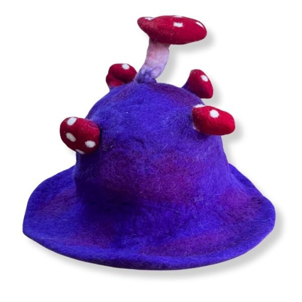 Ancient Wisdom Very Violet Felted Mushroom Hat