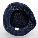 Nomad Sari Plain Navy Blue Floppy Straw Sun Hat - Image 4