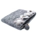 Ancient Wisdom Set of 3 Natural Felt Zipper Pouches – Four Flowers - Image 3