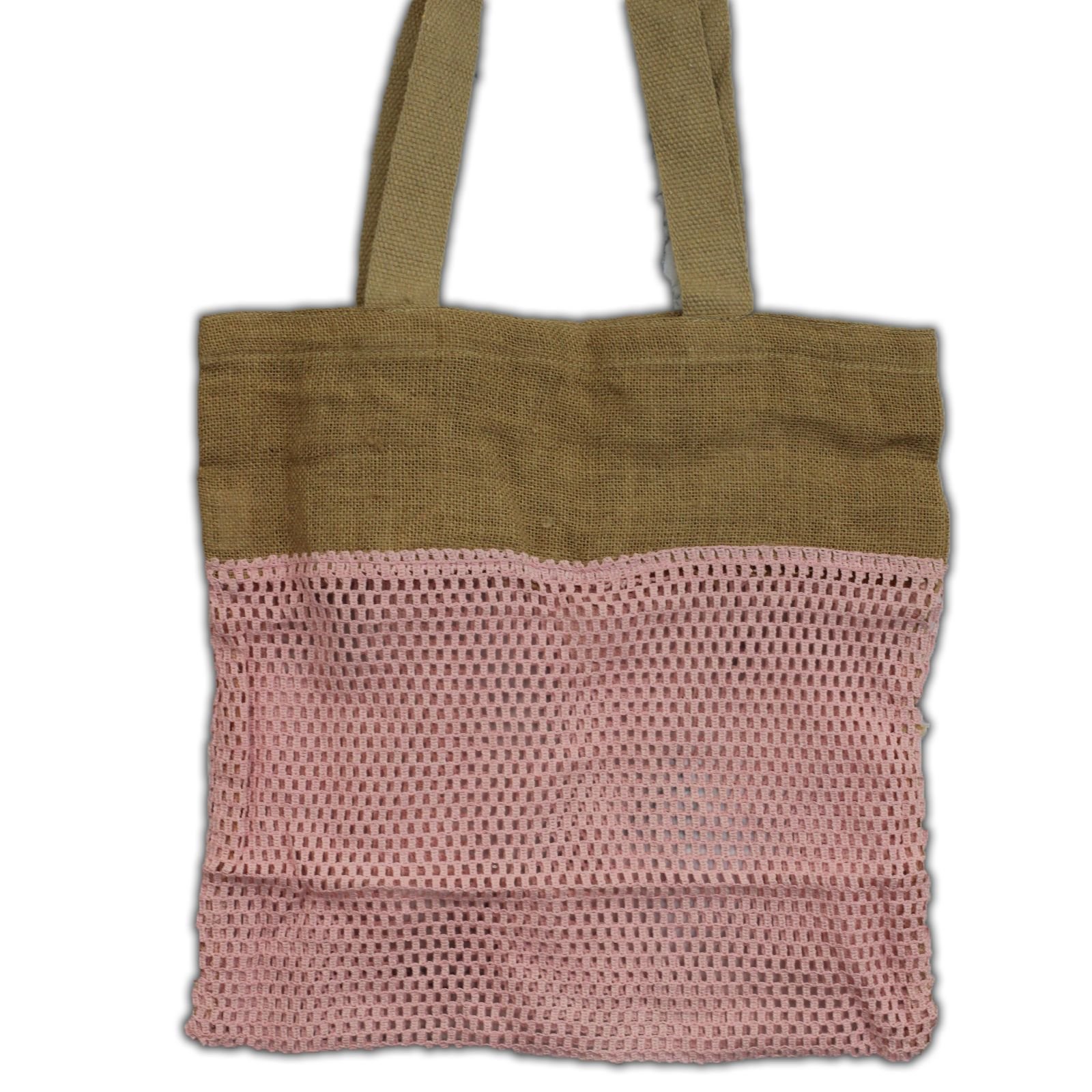 bG9jYWw6Ly9tZWRpYS8xUi9FQy82MFIzMEMxRzZSUktFQzFSL2Y0MTVhYzNmLmpwZWc.jpg Ancient Wisdom Pure Soft Jute & Cotton Mesh Bag – Rose - Image 1