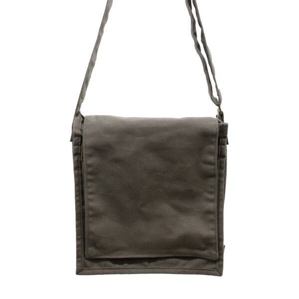 Ancient Wisdom Cotton Canvas Messenger Bag – Graphite