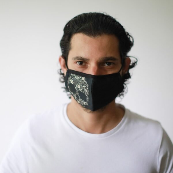 Ancient Wisdom Adult Reusable Fashion Face Covering – Flower Skull Design