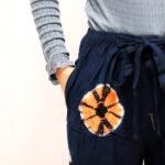 Nomad Sari Blue & Orange Japanese Style Lounge Pants (Large) - Image 3