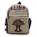 Ancient Wisdom Hemp & Cotton Bohdi Tree Design Small Backpack - Image 3