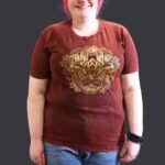 Nomad Sari Unisex Stonewashed Maroon Hamsa Cotton T-Shirt (XL) - Image 2