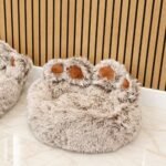 PAW Medium Big Paw Shaped Shaggy Plush Pet Bed (60cm) - Image 2