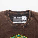 Nomad Sari Unisex Stonewashed Brown Sun & Zodiac Cotton T-Shirt (Large) - Image 3