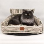 PAW Medium Brown Stripe Design Sofa Style Pet Bed (60 × 60 × 28cm) - Image 10