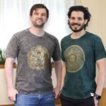 Nomad Sari Unisex Stonewashed Dark Grey Hamsa Cotton T-Shirt (Medium) - Image 3