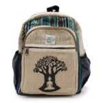Ancient Wisdom Hemp & Cotton Bohdi Tree Design Small Backpack