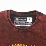 Nomad Sari Unisex Stonewashed Maroon Dragon Mandala Cotton T-Shirt (Small) - Image 6