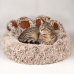 PAW Medium Big Paw Shaped Shaggy Plush Pet Bed (60cm) - Image 8