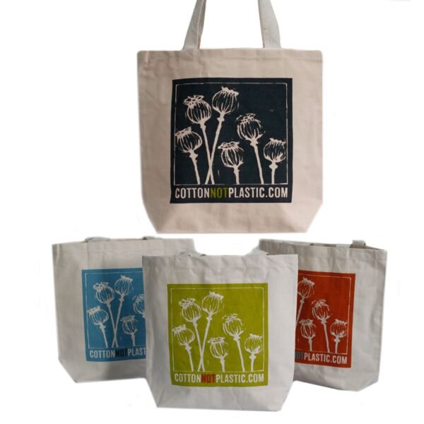 Ancient Wisdom Poppy Heads Design Eco Cotton Bag (Assorted)