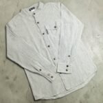 Nomad Sari Men's Grey Stone Stripes Grandad Shirt (XL) - Image 2