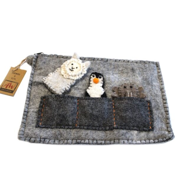 Ancient Wisdom Felt Tablet Pouch with Finger Puppets