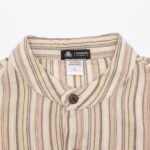 Nomad Sari Men’s Brown & Beige Stripe Design Grandad Shirt (XL) - Image 12