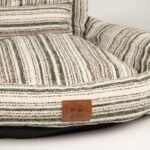 PAW Small Brown Stripe Design Sofa Style Pet Bed (50 × 50 × 26cm) - Image 8