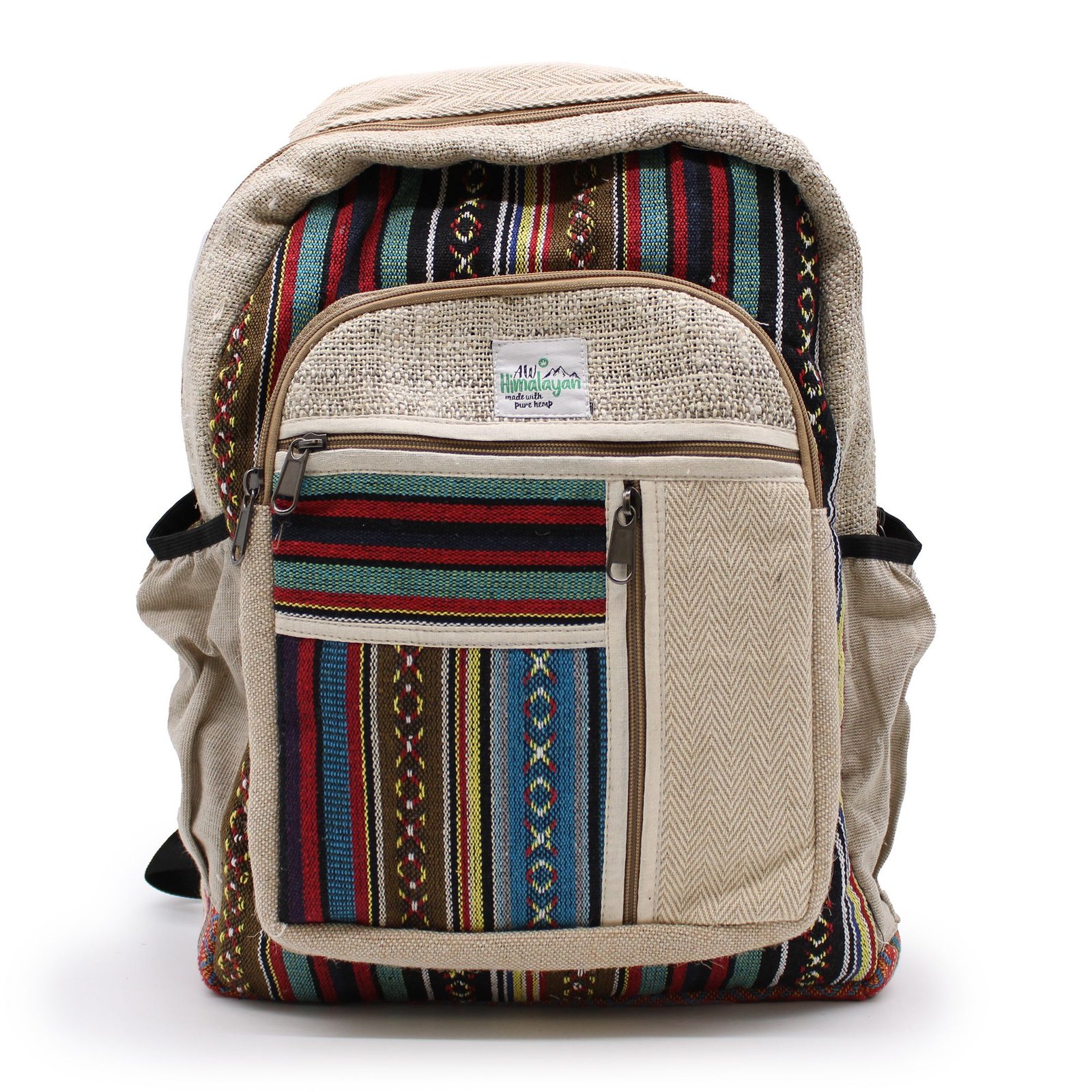 bG9jYWw6Ly9tZWRpYS9ITi82Qy82MFIzMEMxRzZSUjM2Q0hOLzA5NmFjNzZlLmpwZWc.jpg Ancient Wisdom Hemp & Cotton Straight Zips Style Large Backpack - Image 1