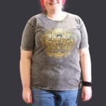 Nomad Sari Unisex Stonewashed Dark Grey Hamsa Cotton T-Shirt (XL)