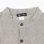 Nomad Sari Men's Grey Stone Stripes Grandad Shirt (XL) - Image 3