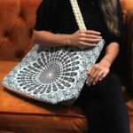 Ancient Wisdom Rope Handle Mandela Design Bag - Sky Blue - Image 2