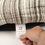 PAW Small Brown Stripe Design Sofa Style Pet Bed (50 × 50 × 26cm) - Image 6