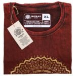 Nomad Sari Unisex Stonewashed Maroon Hamsa Cotton T-Shirt (XL) - Image 3
